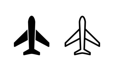 Düzlem ikonu vektör illüstrasyonu. Uçak işareti ve sembol. Uçuş taşıma sembolü. Seyahat işareti. uçak.
