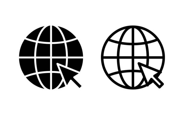Web icon vector illustration. go to web sign and symbol. web click icon. Global search icon