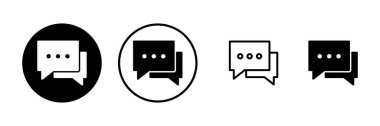 Sohbet ikonu vektör illüstrasyonu. Konuşma balonu işareti ve sembol. Yorum simgesi. ileti