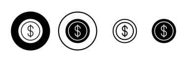 Para ikonu vektör illüstrasyonu. Para işareti ve sembol