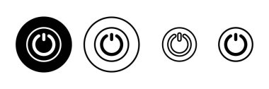 Güç ikonu vektör illüstrasyonu. Güç Anahtarı işareti ve sembolü. Elektrik gücü.