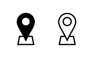 Adres simgesi vektör illüstrasyonu. Ev işareti ve sembol. nokta