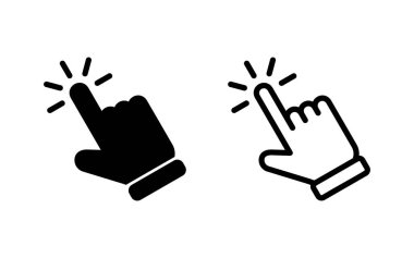 El ile ikon vektör illüstrasyonuna tıklayın. İşaret ve sembol. el imleç simgesi