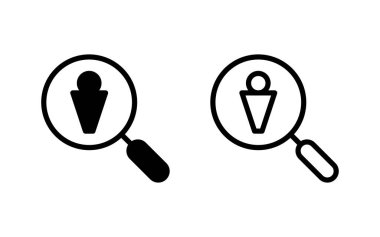 Simge vektör illüstrasyonu işe alınıyor. Arama işi boşluk işareti ve sembol. İnsan kaynakları konsepti. İşe alım.