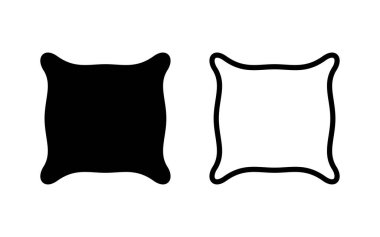 Yastık simgesi vektör çizimi. Yastık işareti ve sembol. Rahat yumuşacık yastık.