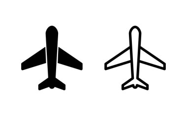 Düzlem ikonu vektör illüstrasyonu. Uçak işareti ve sembol. Uçuş taşıma sembolü. Seyahat işareti. uçak.