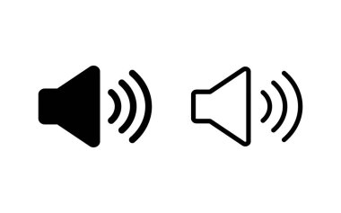 Sözcü simgesi vektör illüstrasyonu. Ses düzeyi ve sembol. Hoparlör ikonu. ses sembolü