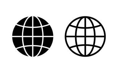 Web simgesi vektör illüstrasyonu. Web tabelalarına ve sembollere git. Web tıklama simgesi. Genel arama simgesi