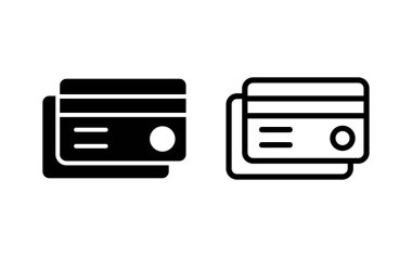 Kredi kartı ikonu vektör illüstrasyonu. Kredi kartı ödeme imzası ve sembolü
