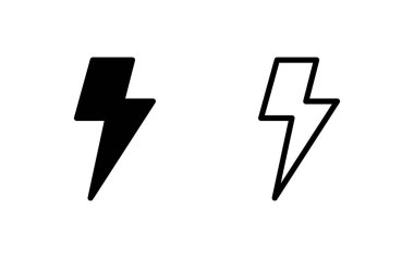 Şimşek simgesi vektör illüstrasyonu. Elektrik işareti ve sembol. Güç simgesi. enerji işareti