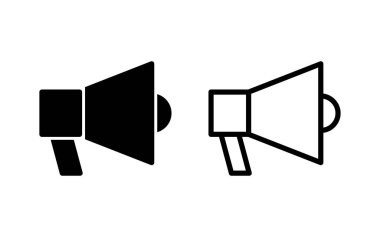 Megafon ikon vektör çizimi. Hoparlör işareti ve sembol