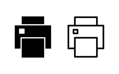 Simge vektör çizimini yazdır. yazıcı işareti ve sembol