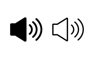 Sözcü simgesi vektör illüstrasyonu. Ses düzeyi ve sembol. Hoparlör ikonu. ses sembolü