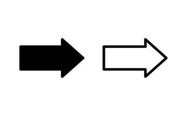 Ok simgesi vektör illüstrasyonu. Web tasarımı için ok işareti ve sembol.