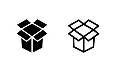 Kutu simgesi vektör illüstrasyonu. kutu işareti ve sembol, paket, paket