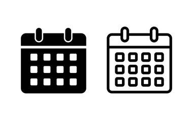 Takvim simgesi vektör illüstrasyonu. Takvim işareti ve sembol. Simge simgesini ayarla