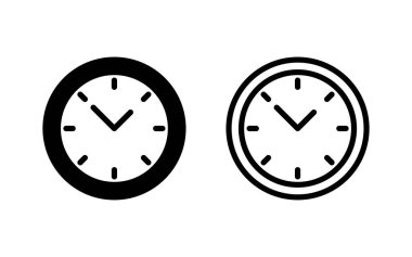 Saat simgesi vektör illüstrasyonu. Zaman işareti ve sembol. saat simgesi
