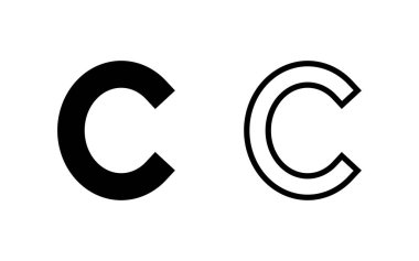 Telif hakkı ikon vektör illüstrasyonu. telif hakkı işareti ve sembol