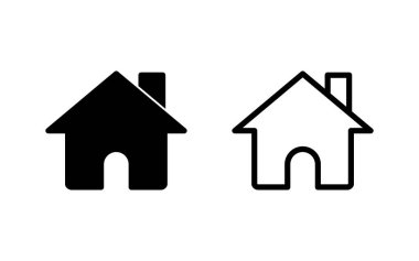Ev ikonu vektör illüstrasyonu. Ev işareti ve sembol
