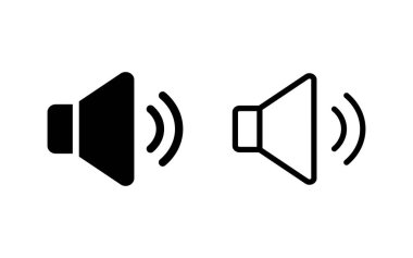 Sözcü simgesi vektör illüstrasyonu. Ses düzeyi ve sembol. Hoparlör ikonu. ses sembolü