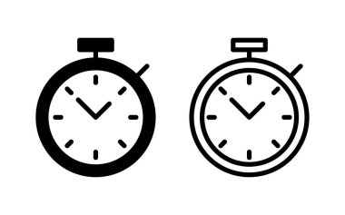 Kronometre ikon vektör illüstrasyonu. Zamanlayıcı işareti ve sembol. Geri sayım simgesi. Zaman Dönemi