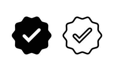 Doğrulanmış ikon vektör illüstrasyonu. Doğrulama işareti. onaylanmış işaret ve sembol