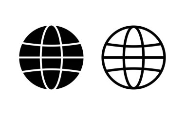 Web simgesi vektör illüstrasyonu. Web tabelalarına ve sembollere git. Web tıklama simgesi. Genel arama simgesi