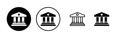 Banka simgesi vektör illüstrasyonu. Banka işareti ve sembol, müze, üniversite