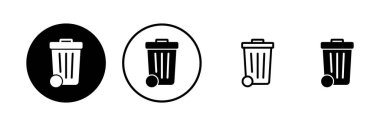 Çöp ikonu vektör illüstrasyonu. Çöp kutusu simgesi. İşareti ve sembolü sil.