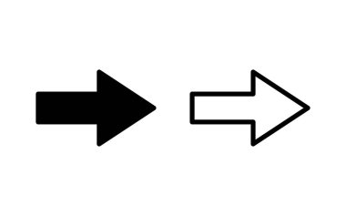 Ok simgesi vektör illüstrasyonu. Web tasarımı için ok işareti ve sembol.