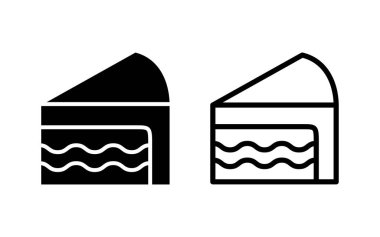 Kek simgesi vektör illüstrasyonu. Pasta işareti ve sembol. Doğum günü pastası simgesi