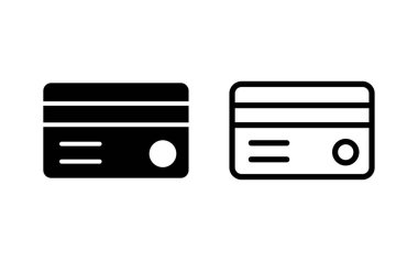 Kredi kartı ikonu vektör illüstrasyonu. Kredi kartı ödeme imzası ve sembolü