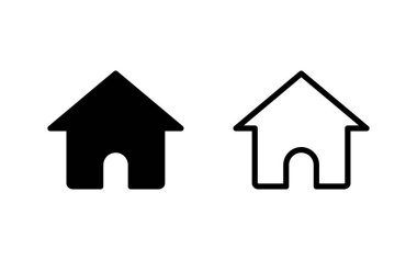 Ev ikonu vektör illüstrasyonu. Ev işareti ve sembol