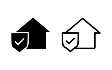 Ev sigortası ikonu vektör illüstrasyonu. ev koruma işareti ve sembol