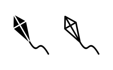 Kite simgesi vektör illüstrasyonu. Uçurtma işareti ve sembol