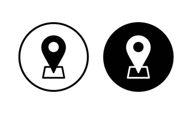 Adres simgesi vektör illüstrasyonu. Ev işareti ve sembol. nokta