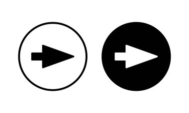 Ok simgesi vektör illüstrasyonu. Web tasarımı için ok işareti ve sembol.