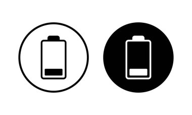 Batarya ikonu vektör çizimi. Pil şarj işareti ve sembol. pil şarj seviyesi