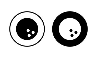 Bowling ikonu vektör illüstrasyonu. Bowling topu, iğne işareti ve sembol.