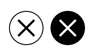 Simge vektör çizimini kapat. İşareti ve sembolü sil. çapraz işaret