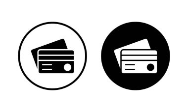 Kredi kartı ikonu vektör illüstrasyonu. Kredi kartı ödeme imzası ve sembolü