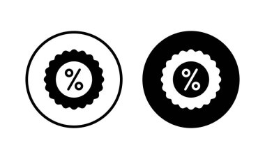 İndirimli ikon vektör illüstrasyonu. İndirim etiketi ve sembolü