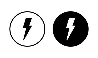 Şimşek simgesi vektör illüstrasyonu. Elektrik işareti ve sembol. Güç simgesi. enerji işareti