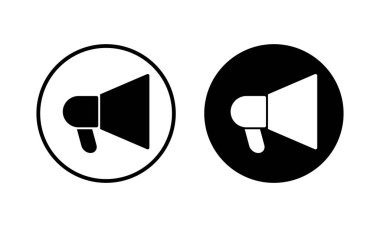 Megafon ikon vektör çizimi. Hoparlör işareti ve sembol