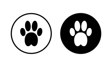 Paw simgesi vektör illüstrasyonu. Pençe izi ve sembol. köpek ya da kedi pençesi