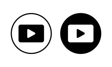 Simge vektör illüstrasyonunu çal. Düğme işareti ve sembolü çal