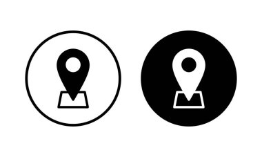 Adres simgesi vektör illüstrasyonu. Ev işareti ve sembol. nokta