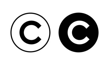 Telif hakkı ikon vektör illüstrasyonu. telif hakkı işareti ve sembol