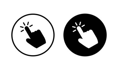 El ile ikon vektör illüstrasyonuna tıklayın. İşaret ve sembol. el imleç simgesi