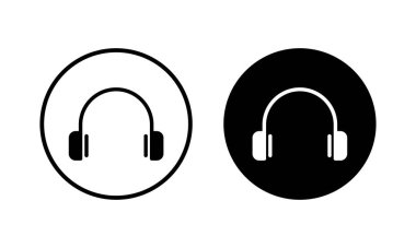 Kulaklık ikonu vektör illüstrasyonu. Kulaklık işareti ve sembol